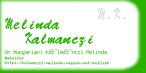 melinda kalmanczi business card